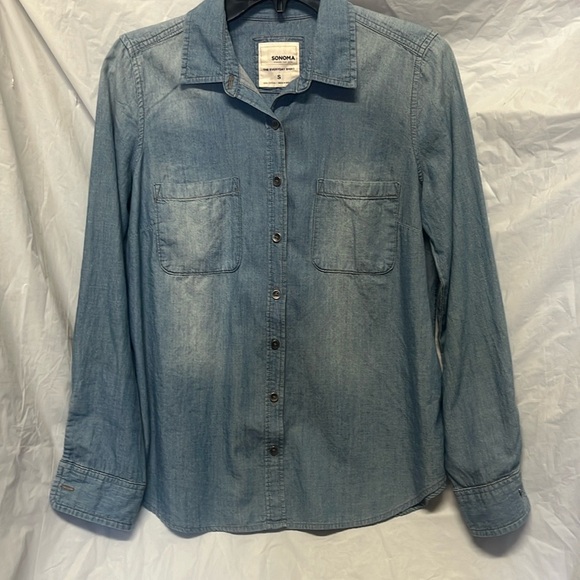 NWOT Ladies Light Weight Blue Chambry Workshirt - Picture 7 of 10